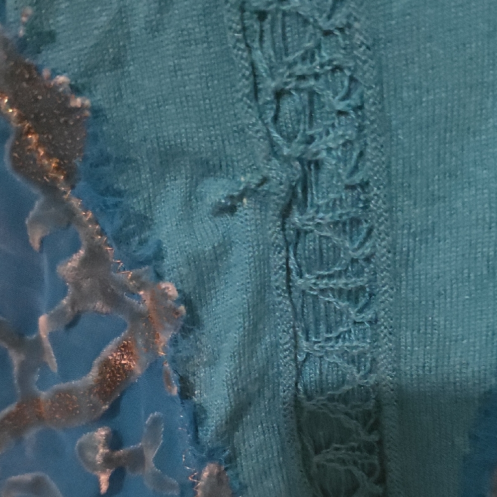 Cache Teal Long Sleeve Top - Picture 4 of 5